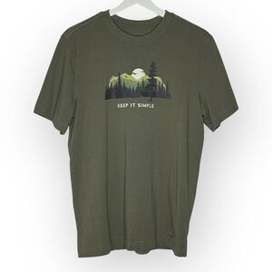 Life is Good Crusher Keep it Simple Evergreen Silo Short Slve T-Shirt Men Small